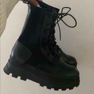 Black platform boots
